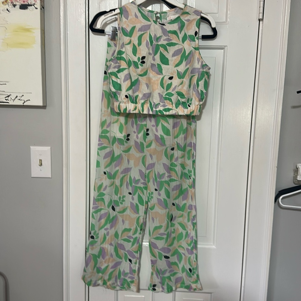 GB by Gianni Bini Linen Blend crop top and pants size XS